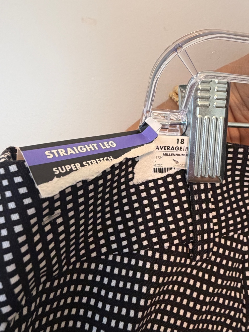 George Black and White Micro-Check Stretch Pants - Picture 5 of 5
